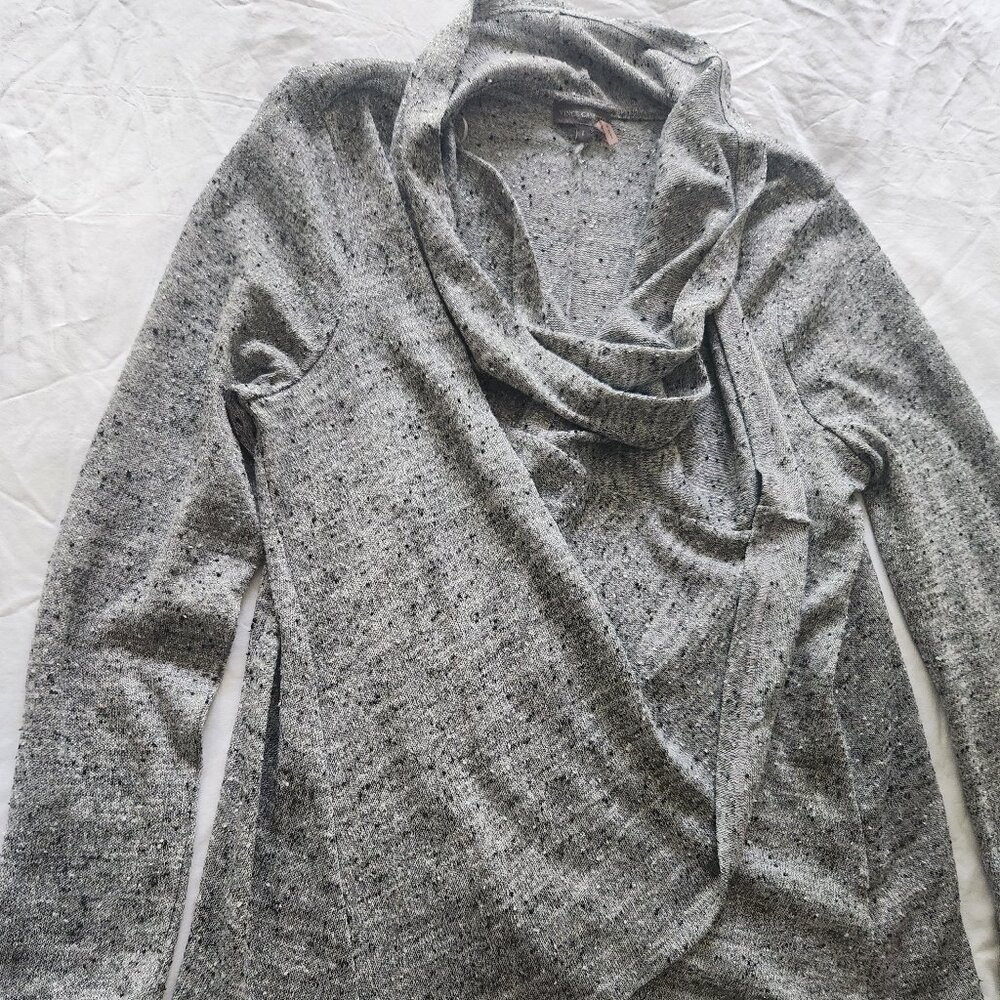 VINCE CAMUTO women's cardigan Gray open front size L long sleeves